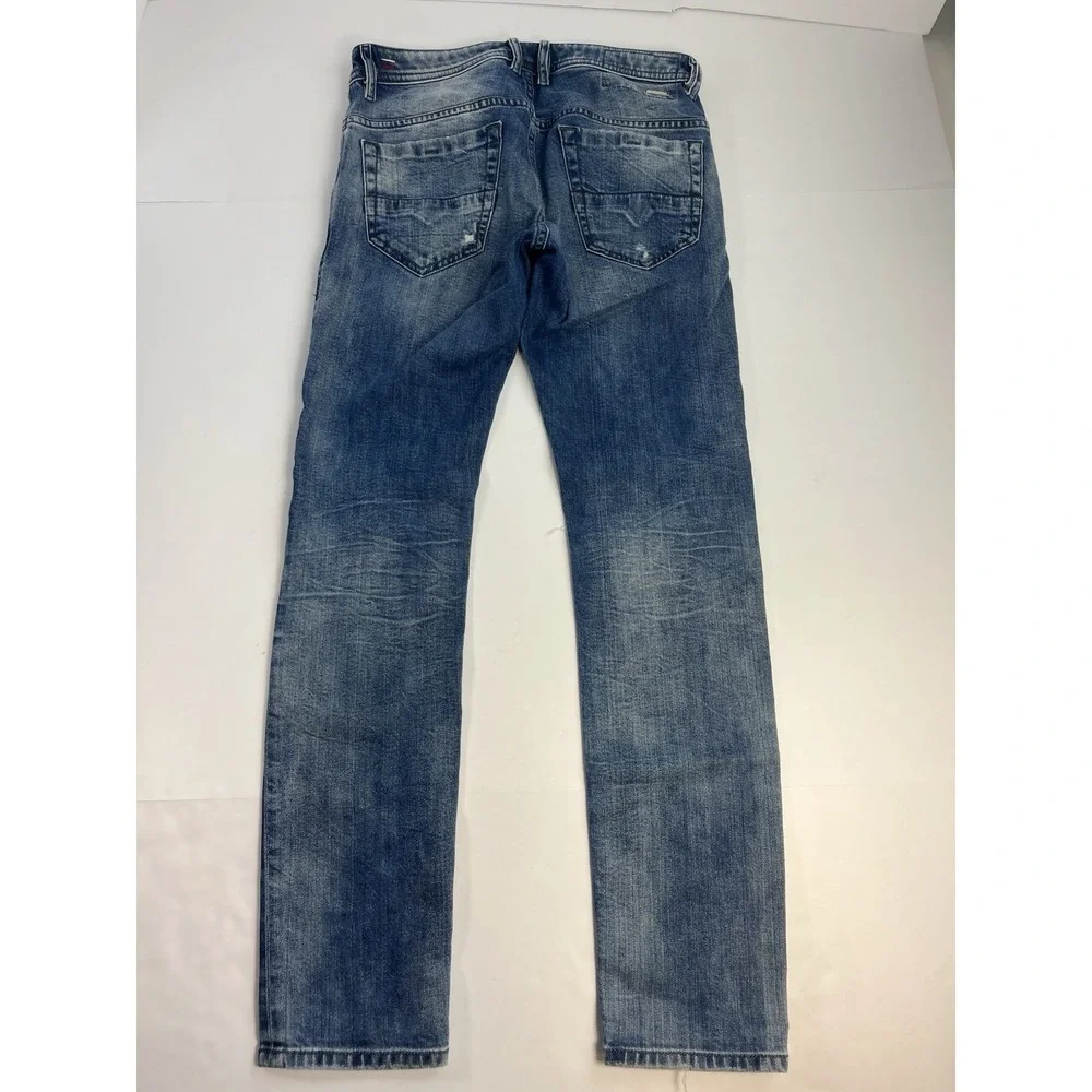 Diesel Mens Jeans 29x30 Blue Thommer Stretch Slim Skinny Distressed Rips Denim